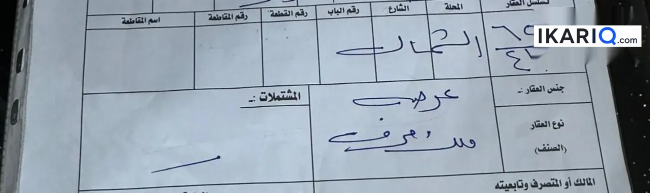 أرض للبيع في الشعيبة الشرقية - 260 م² / 105,000,000 IQD