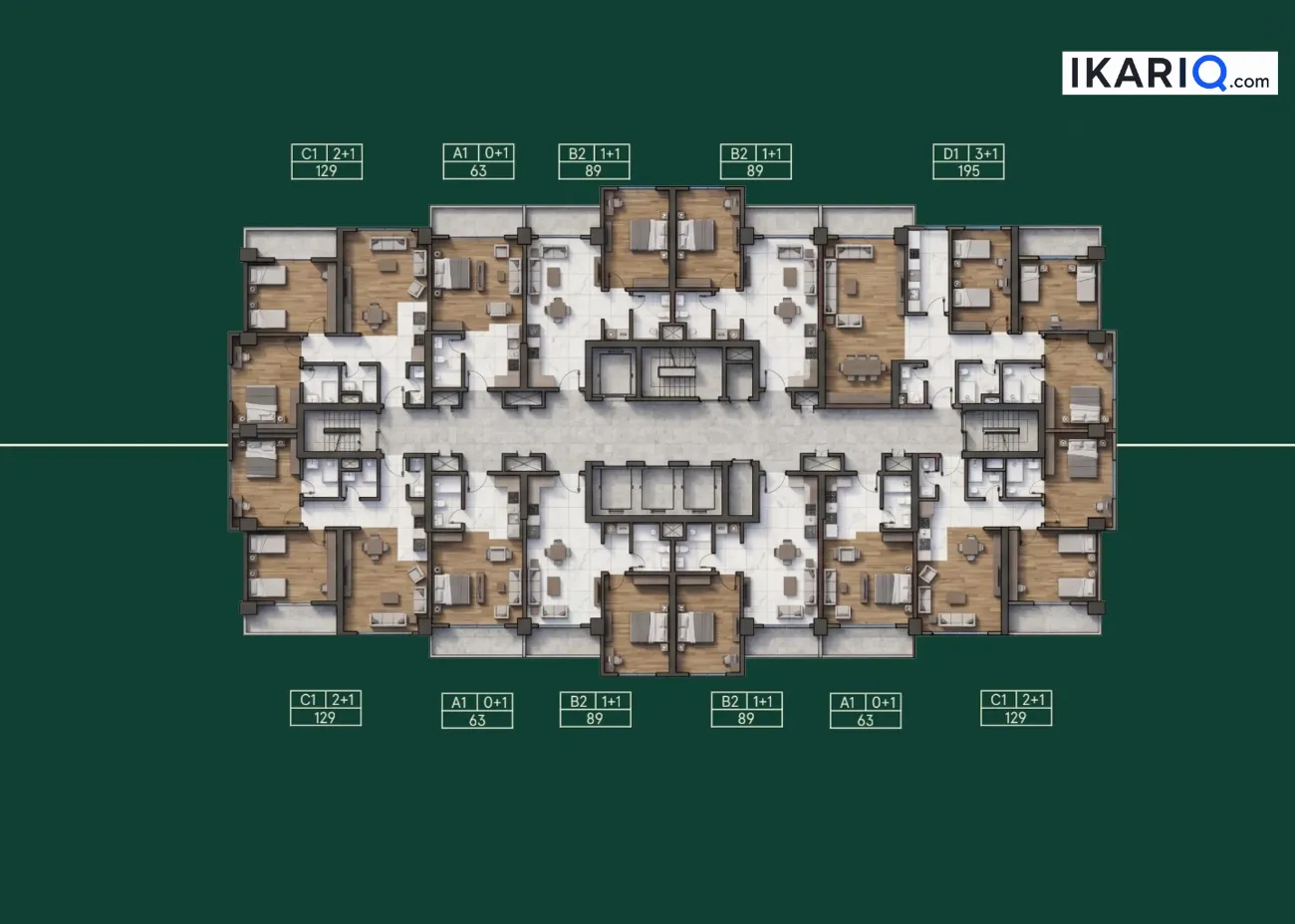 شقة للبيع في لايف تاورز - 63 م² / 11,600,000 IQD — صورة 14