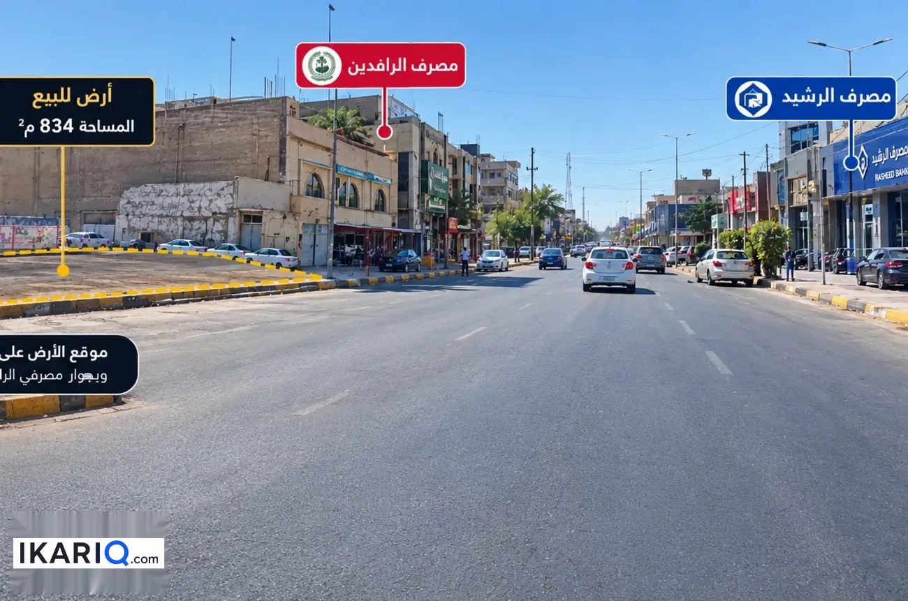 أرض للبيع في الكاظمية‎‎ - 834 م² / 5,838,000,000 IQD — صورة 3