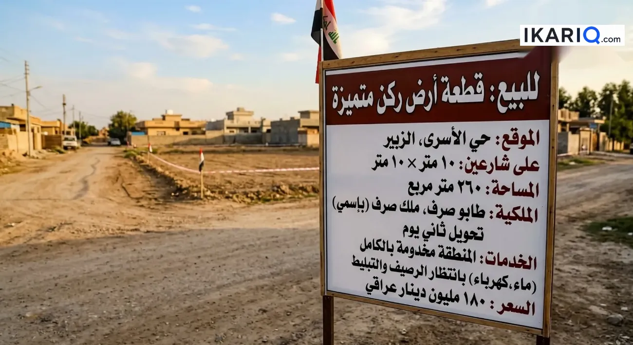 أرض للبيع في الزبير - 260 م² / 180,000,000 IQD — صورة 6