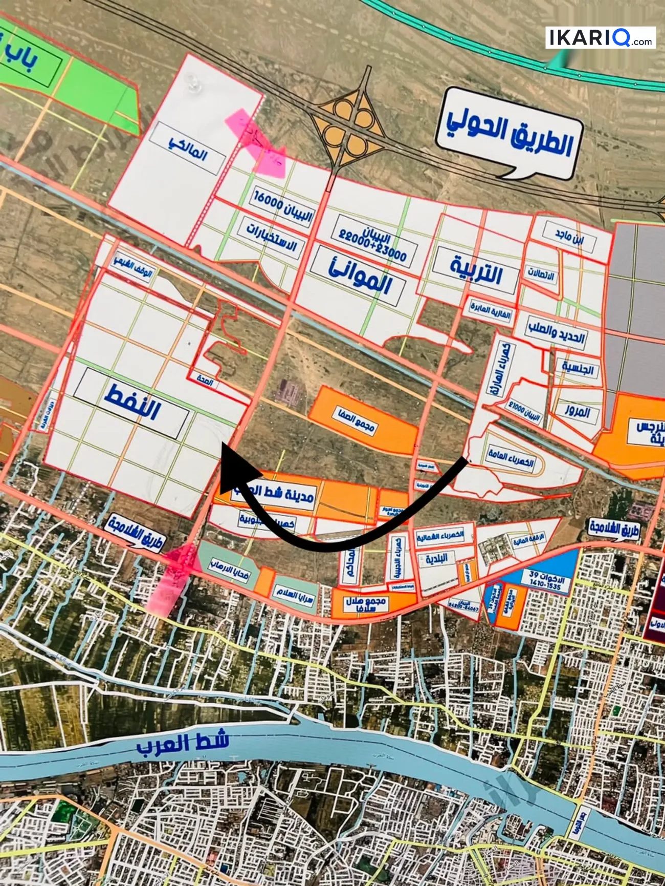 أرض للبيع في قضاء شط العرب - 250 م² / 102,000,000 IQD