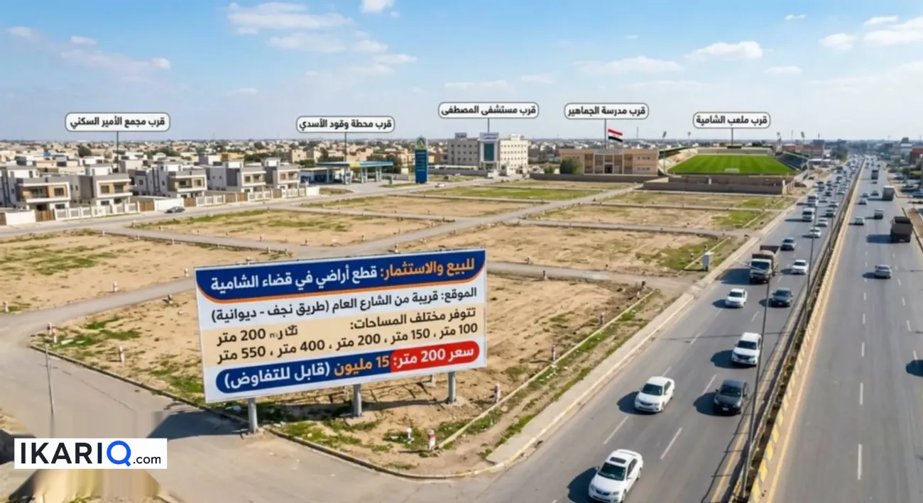 أرض للبيع في القادسية - 200 م² / 15,000,000 IQD — صورة 6
