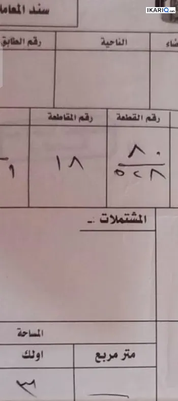 أرض للبيع في الهارثة - 300 م² / 40,000,000 IQD
