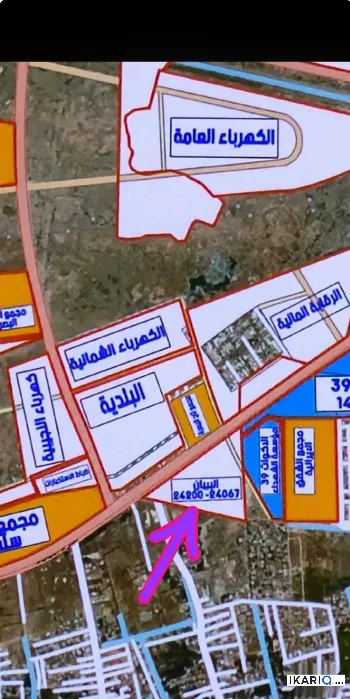 أرض للبيع في التنومة - 250 م² / 100,000,000 IQD
