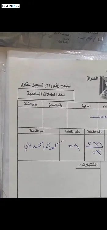 أرض للبيع في ابي الخصيب - 250 م² / 100,000,000 IQD